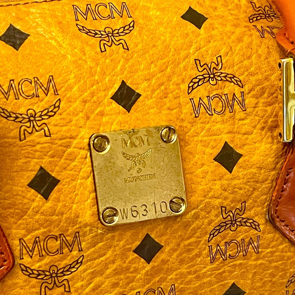 MCM Germany Cognac Visetos Boston Bag - Picture 9 of 13